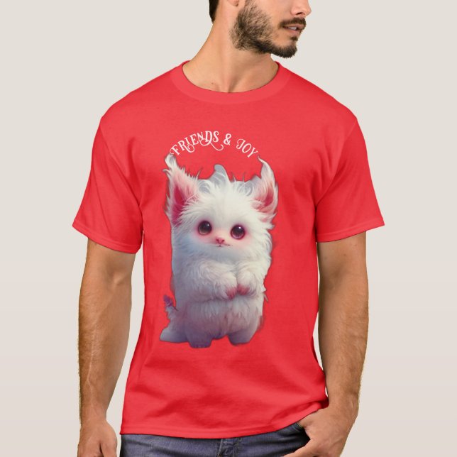 Cute and Adorable Fluffy Creature Fantasy T-Shirt (Front)