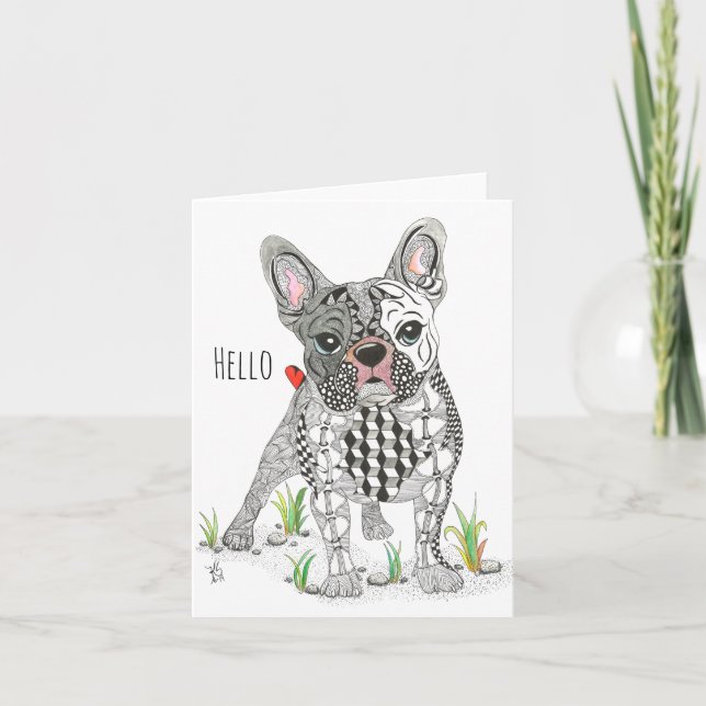 Cute and Adorable French Bulldog Greeting Card (Front)