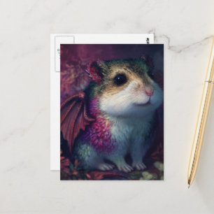 Cute and Adorable Hamster Dragon Postcard