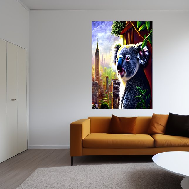 Cute and adorable Koala in the city | AI Art  Poster (Creator Uploaded)