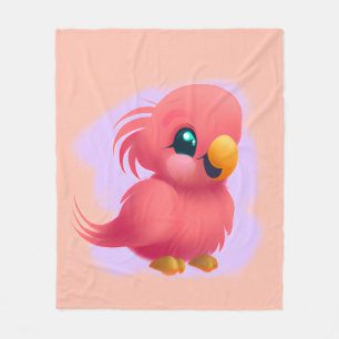 Cute and Adorable Pink Baby Parrot  Fleece Blanket