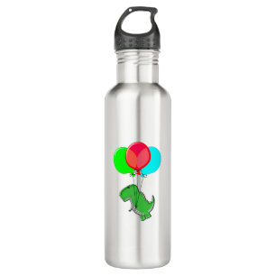 Cute And Angry Dino Flying With Party Balloons 710 Ml Water Bottle