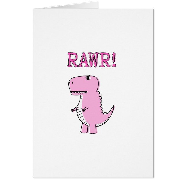 Cute And Angry Pink Cartoon T-Rex Dinosaur (Front)
