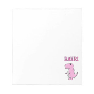 Cute And Angry Pink Cartoon T-Rex Dinosaur Notepad