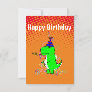 Cute and Angry T-Rex Dino Gradient Card