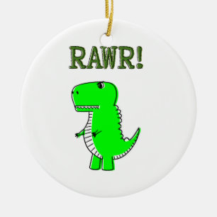 Cute and Angry T-Rex RAWR Ceramic Tree Decoration