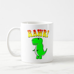Cute and Angry T-Rex RAWR Groovy Text Coffee Mug