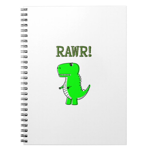 Cute and Angry T-Rex RAWR Notebook (Front)