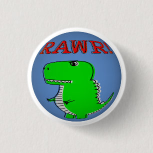 Cute and Angry T-Rex RAWR Sphere 3 Cm Round Badge