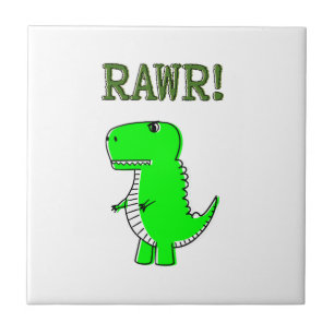 Cute and Angry T-Rex RAWR Tile