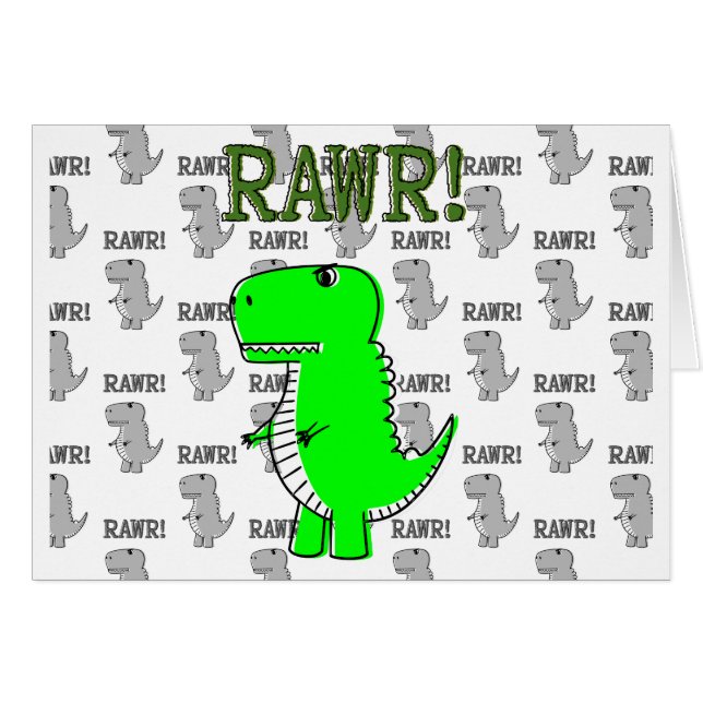 Cute and Angry T-Rex With Black And White Pattern (Front Horizontal)