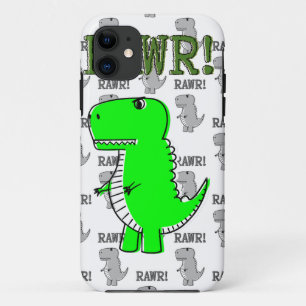 Cute and Angry T-Rex With Black And White Pattern iPhone 11 Case