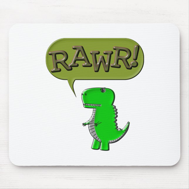Cute And Angry Toy Dinosaur Mouse Mat (Front)