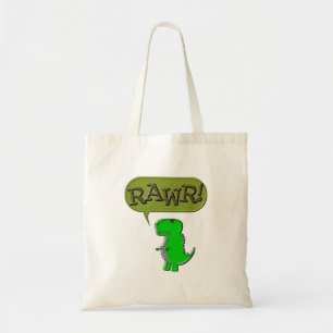Cute And Angry Toy Dinosaur Tote Bag