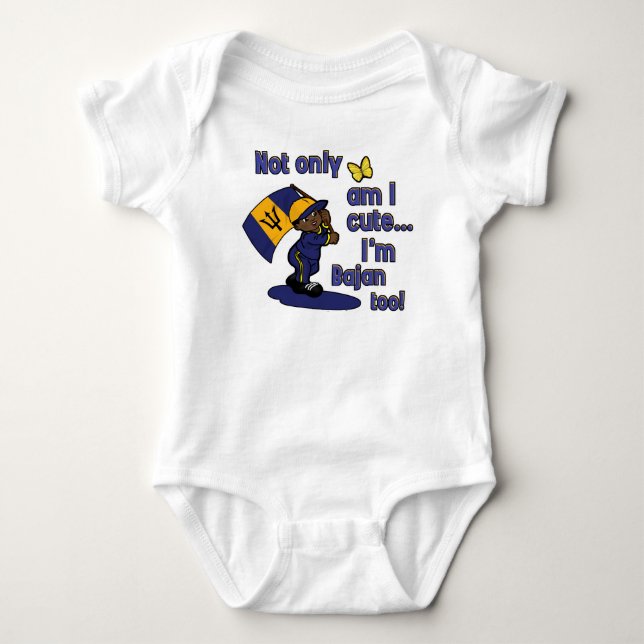 Cute and Bajan too! Baby Bodysuit (Front)