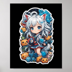 Cute and Beautiful Anime Style Poster