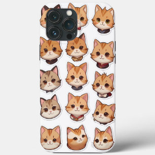 Cute And Beautiful Cat Head Faces iPhone 13 Pro Max Case