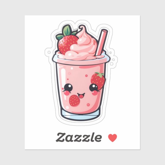 cute and beautiful kawaii strawberry milk (Sheet)
