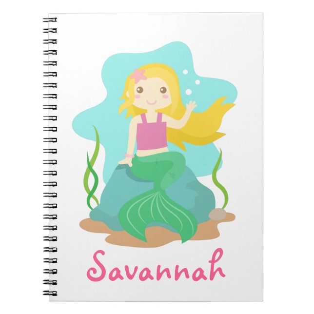 Cute and Beautiful Mermaid, for Girls Notebook (Front)