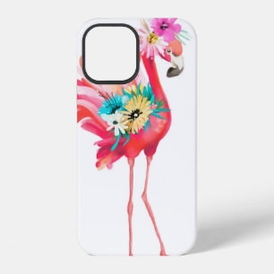 Cute and beautiful pink flamingo mexican bird with iPhone 12 case