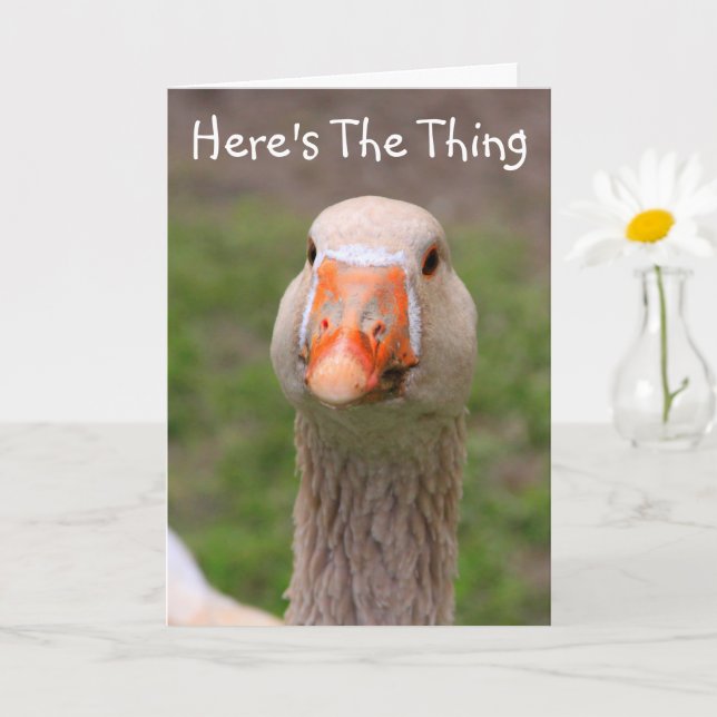 Cute And Bossy Goose Get Well Card (Small Plant)