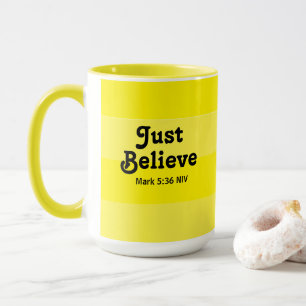 Cute and Bright Believe in Miracles Yellow Mug