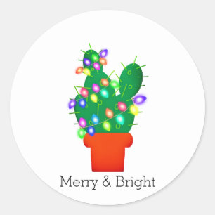Cute and Bright Christmas Cactus Stickers