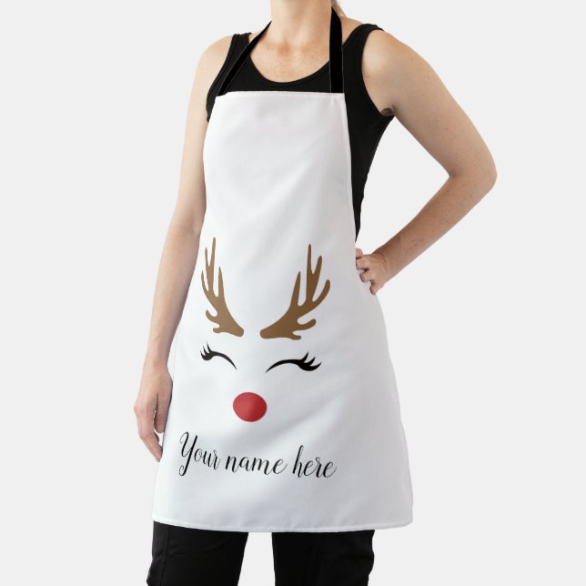 Cute and Chic Christmas Reindeer Face  Thro Apron (Insitu)