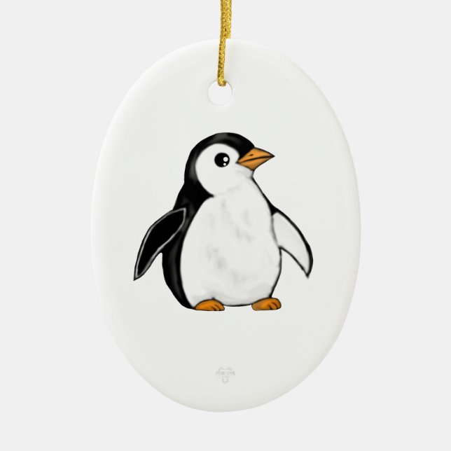 Cute and Chonky Penguin Snowflake Ornament (Front)