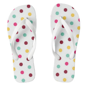Cute and Classic Pastel Polkadotted Flip Flops
