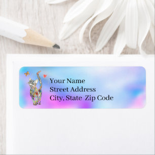 Cute and Coloful Cat Address Labels