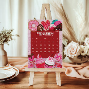 Cute and Colorful 2026 Calendar Page - February Thank You Card