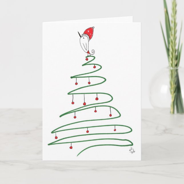 Cute and Colorful Christmas Bird Greeting Card (Front)