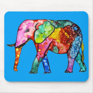 Cute and Colorful Elephant Mousepad