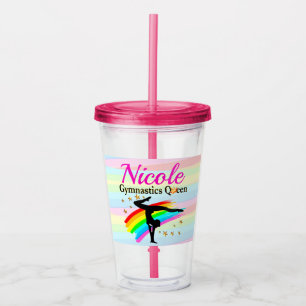 CUTE AND COLORFUL GYMNASTICS DESIGN ACRYLIC TUMBLER