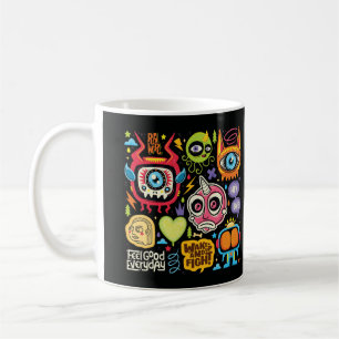Cute and Colorful Hand Drawn Monster Doodle Coffee Mug