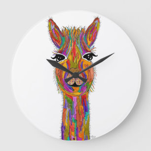 Cute and Colorful Llama Clock