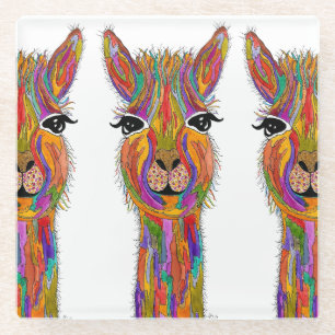 Cute and Colorful Llama Coaster