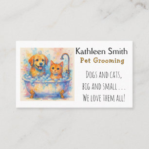 Cute and Colorful Pet Grooming Business Cards