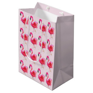 Cute and Colorful Pink Flamingo Gift Bag