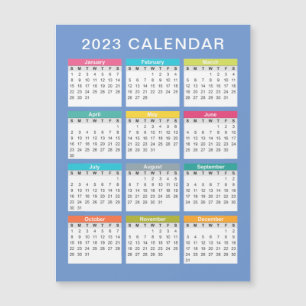 Cute and Colourful 2023 Calendar   Magnetic Card