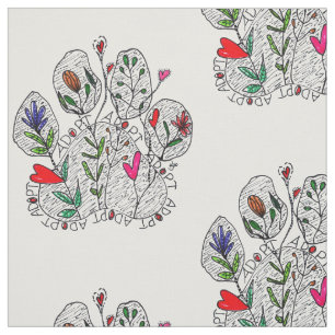 Cute and Colourful A D O P T Pet Paw Fabric
