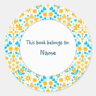cute and colourful abstract design with hearts classic round sticker