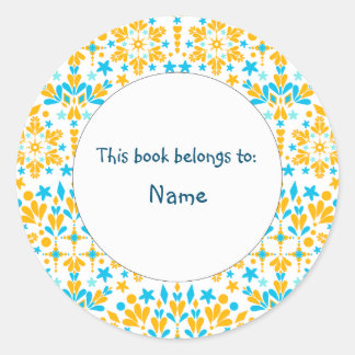 cute and colourful abstract design with hearts classic round sticker