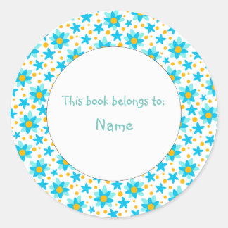 cute and colourful abstract floral design classic round sticker