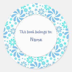 cute and colourful abstract floral design classic round sticker