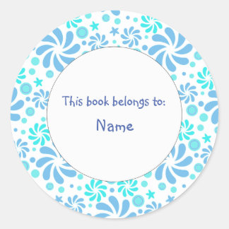cute and colourful abstract floral design classic round sticker