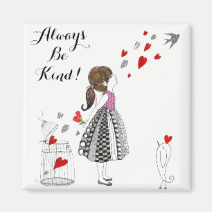 Cute and Colourful Always Be Kind Magnet 2X2"