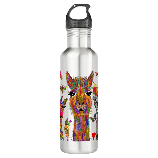 Cute and Colourful Animal Assortment Water Bottle (Front)