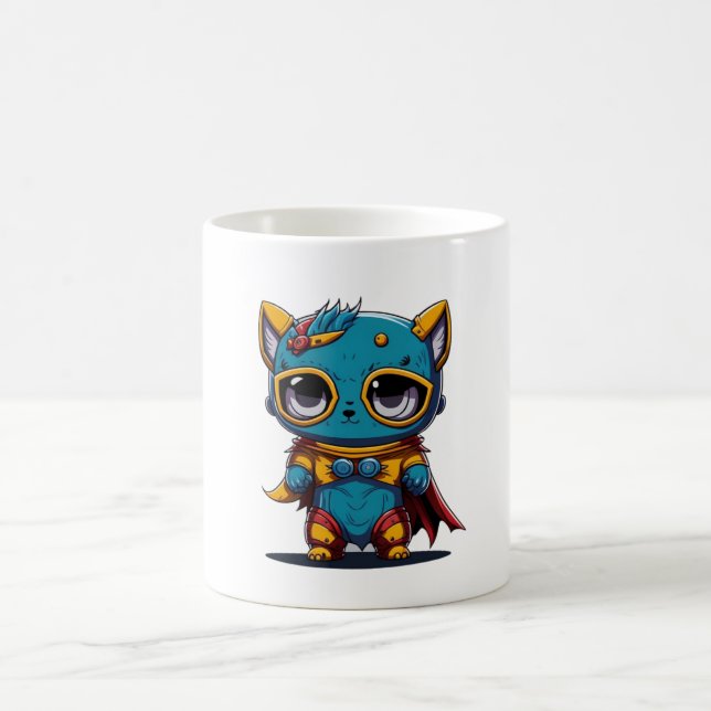 Cute and Colourful Baby Animal Superheroes Coffee Mug (Center)